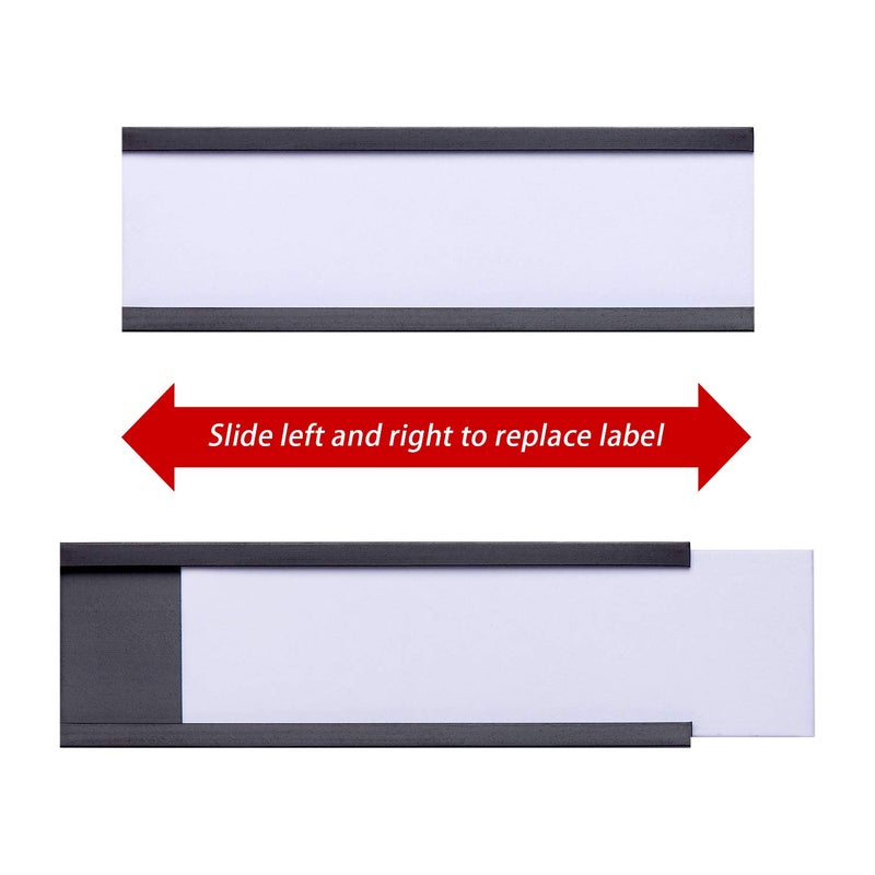 Eeoyu Magnetic Label Holders with Magnets Magnetic Data Card Holders with Clear Plastic Protectors for Metal Shelf, Whiteboard, Set of 30 (1 x 3 Inch) - Image 4